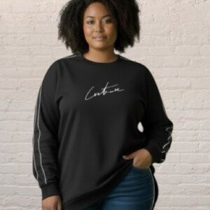 The Couture Club Oversized Black/white Logo Sweatshirt XL (fits to XXL)
